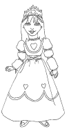 A coloring page of princess
